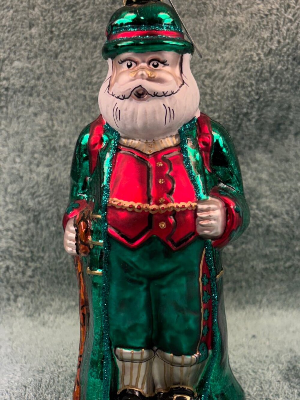 Home For The Holidays Handblown Glass Irish Santa Ornament Poland Boxed 993036